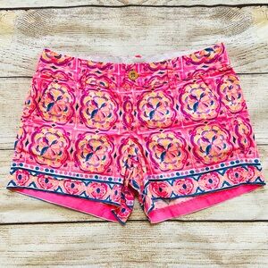 Lilly Pulitzer Pink Lavender Blue Floral Callahan Shorts Ladies Sz 6